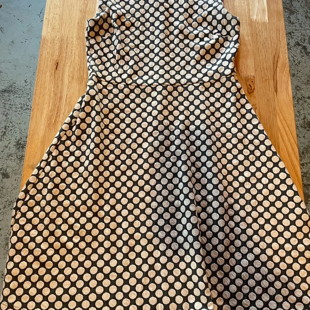 Talbots Black and White Polka Dot Midi Dress - Picture 3 of 3